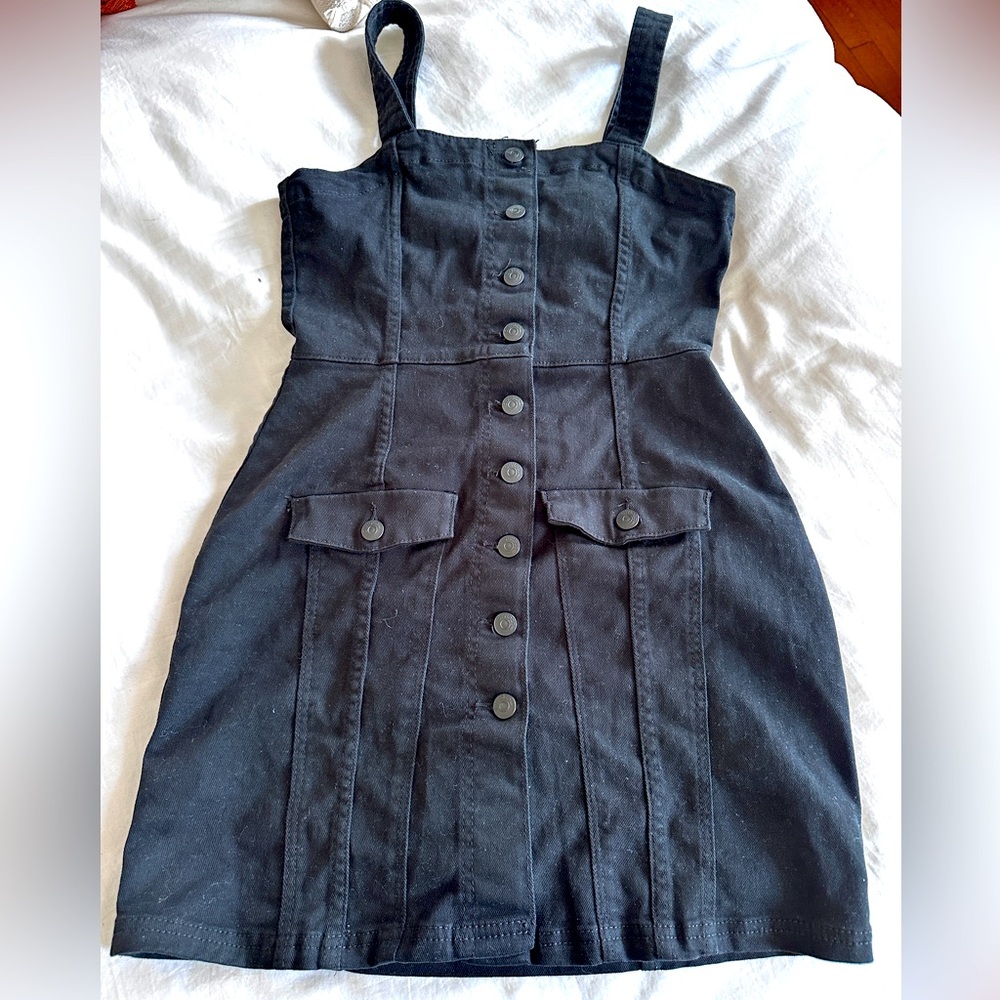H&M Divided Denim Dress. Size Small Bkack